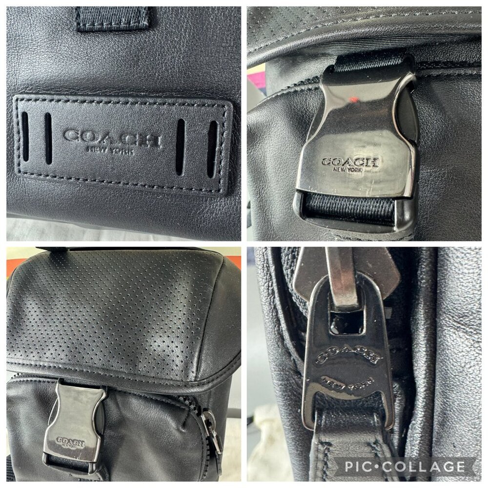 NWOT Authentic Coach # 2944 Black Leather Ranger Mini Pack - Picture 11 of 15
